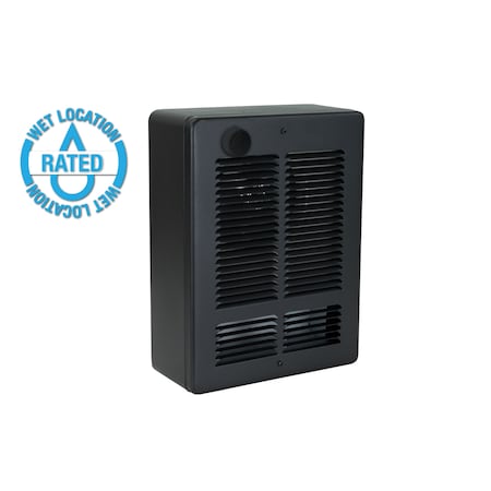 KING ELECTRIC Wsc Wall Heater 120V 1500-750W W/ Sp Stat & Grill Black WSC1215-T-B